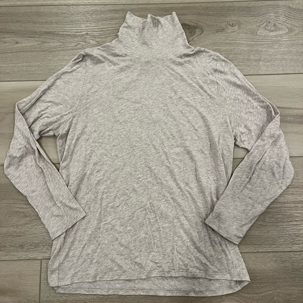 Eileen Fisher Women's Sweater Turtleneck Cotton Tencel Beige Size XL